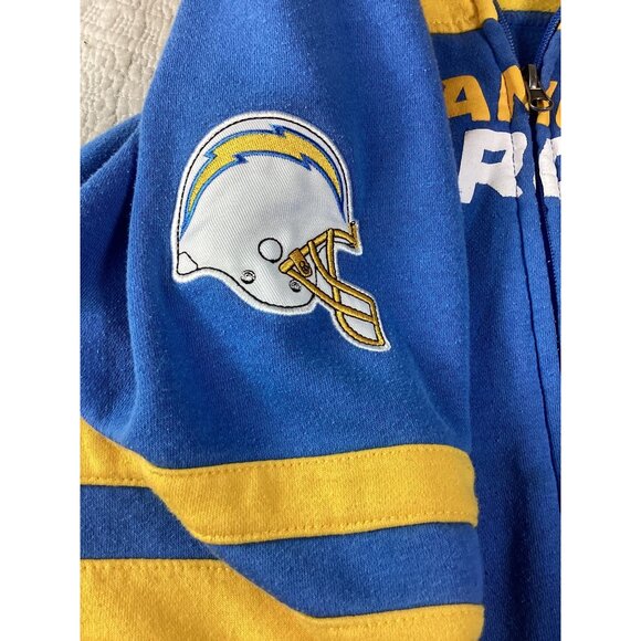 Los Angeles Chargers NFL Hoodie*XL*Blue/Yellow Fleece Zip-Up Mens Sweatshirt - Picture 7 of 10